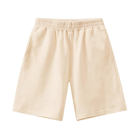 Quealent Tummy Control Shorts 2024 Running Shorts Baby Boy Summer Shorts Toddler Shorts Boys Solid Color Soft Sweat Shorts Beige,3-4 Years