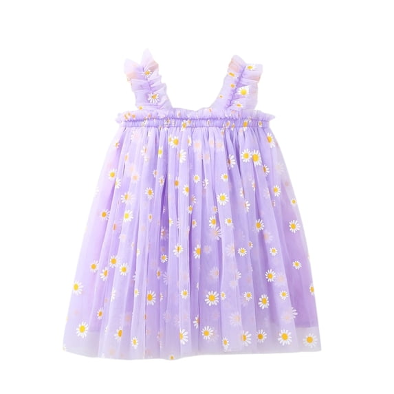 Quealent Tutu Toddler Baby Girls Floral Sequin Backless Tulle Dress for Birthday Party Photoshoot Princess Dresses Party Photoshoot Tulle Dresses 3-4 Years,Purple