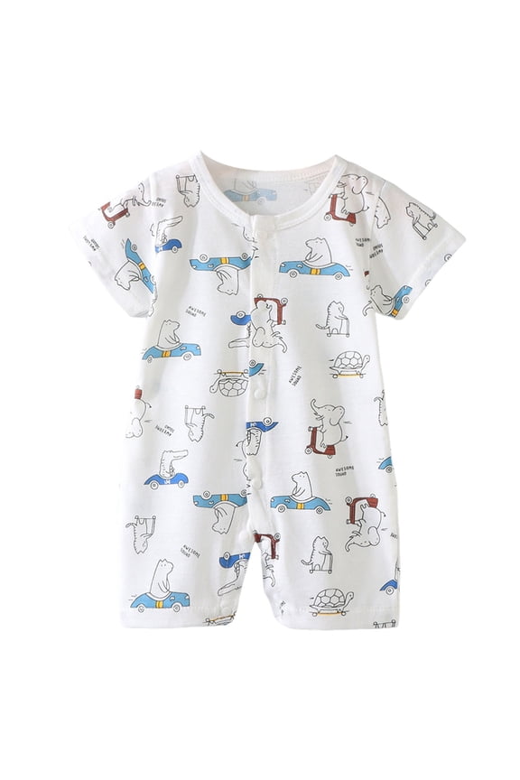Unisex Baby Cotton Romper Short Sleeve One-Piece Jumpsuit Girls Snap-up Bodysuits Summer Clothes Outfits 3-18M (Mint Green, 0-6 Months)