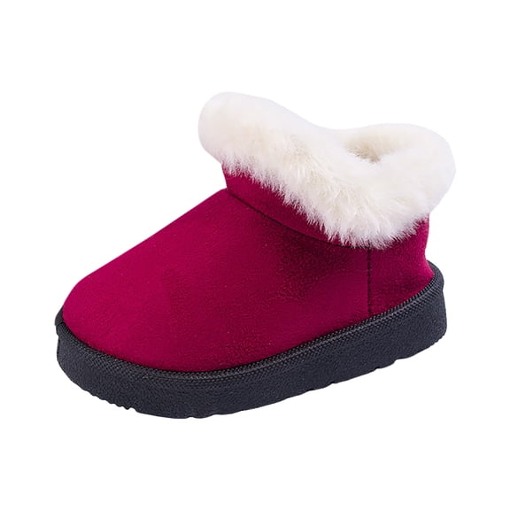 Quealent Winter Boots for Toddler Boys and Toddler Girls Wine for Size 8.5