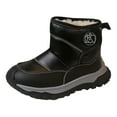 thumbnail image 1 of Quealent Boys Girls Winter Snow Boots Waterproof Outdoor Warm Liner Non-Slip Elastic Band Shoes for Toddler/Little Kid/Big Kid Black for Size 10.5, 1 of 7