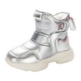 thumbnail image 1 of Quealent Winter Snow Boots for Boy and Girl Outdoor Waterproof with Furry Lined(Toddler/Little Kids) Silver for Size 12.5, 1 of 8