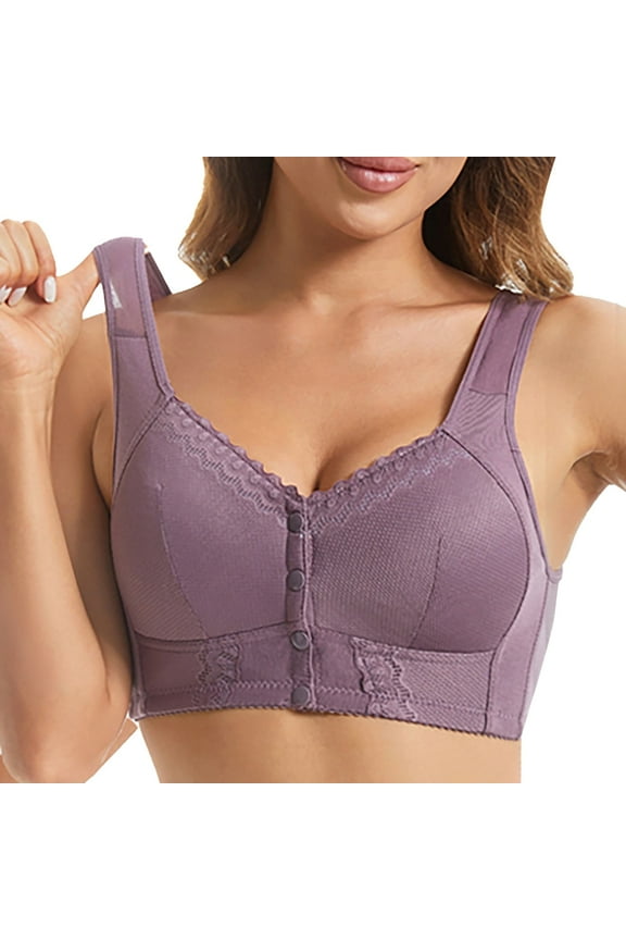 Women Push Up Bra Wireless Bra 2024 Sports Bras for Women Plus Size Breathable Cool Lift Up Full Coverage Wireless Push Up Bra Seamless Bralettes Grey,48