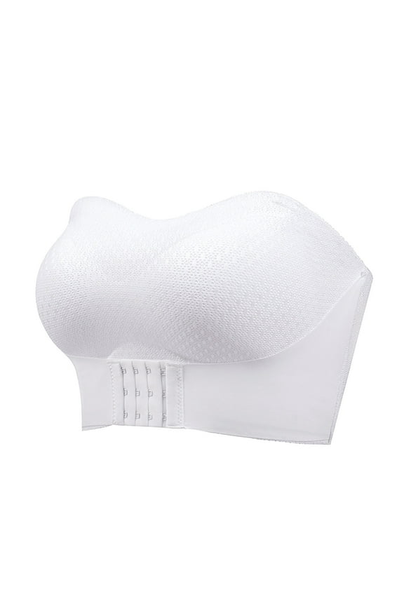 Women's Bras Plus Size Women's Cloud Cotton Comfort Front & Back Close Racerback Bra (White,XXXXXXL)