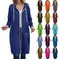 thumbnail image 1 of Quealent Zip Up Hoodies For Women Long Sleeve Oversized Sweatshirts Casual Lightweight Fleece Jackets With Pockets Light Blue for Size 5XL, 1 of 8