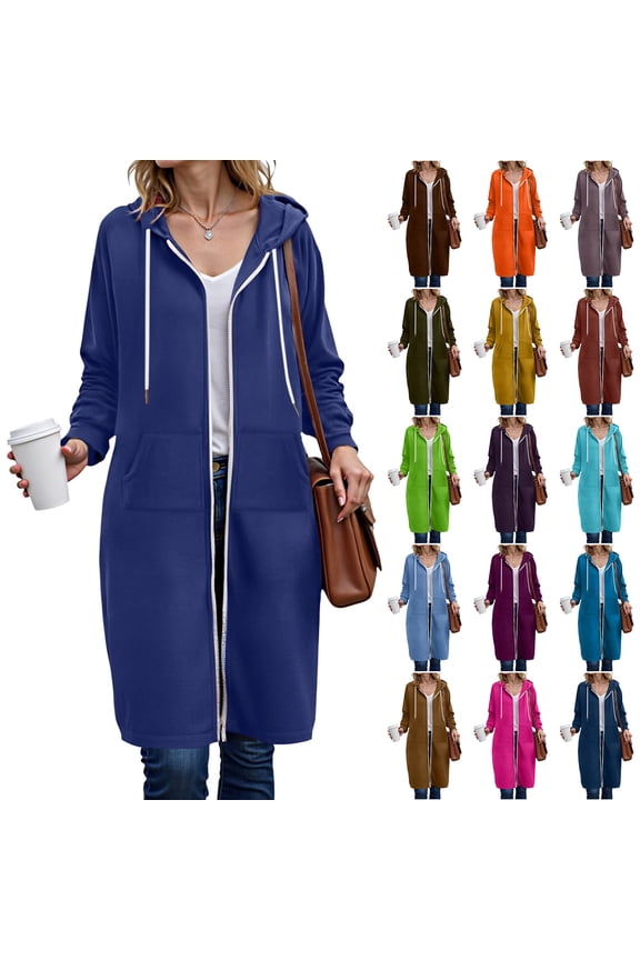 Zip Up Hoodies For Women Long Sleeve Oversized Sweatshirts Casual Lightweight Fleece Jackets With Pockets Yellow for Size L