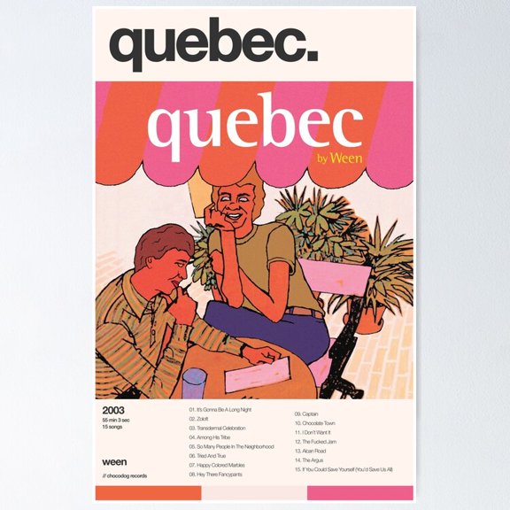 Quebec Alternative Experimental Band Album Wall Decor, Unframed Poster