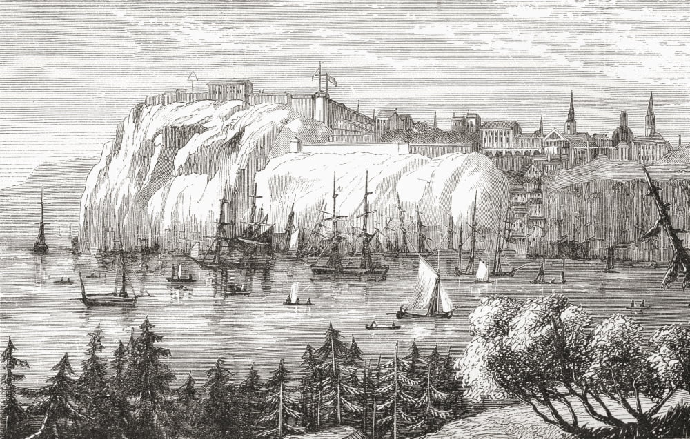 Quebec Canada In The Late 19Th Century From North America Published 1883 Canvas Art - Ken Welsh Design Pics (18 x 11)