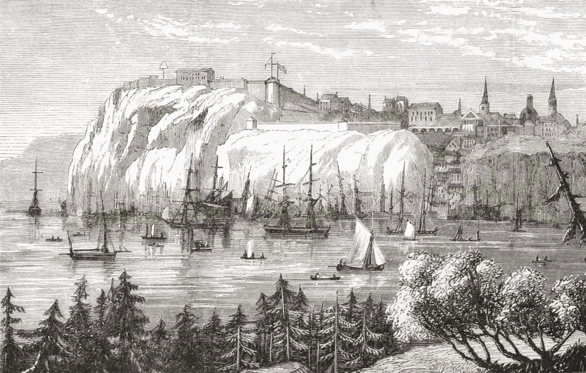 Quebec Canada In The Late 19Th Century From North America Published 1883 Canvas Art - Ken Welsh Design Pics (36 x 22)