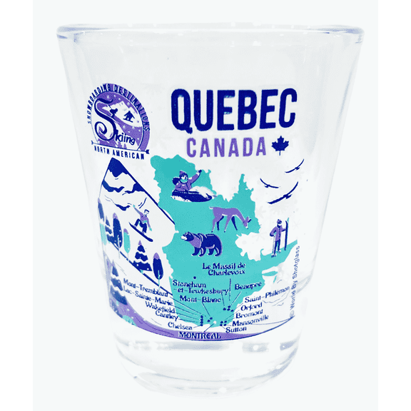 Quebec Canada North American Skiing and Snowboarding Destinations Shot Glass