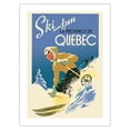 thumbnail image 1 of Quebec Canada - Ski Fun in the Provence of Quebec (La Province de Québec) - Vintage Travel Poster c.1930 - Fine Art Matte Paper Print (Unframed) 24x32in, 1 of 4