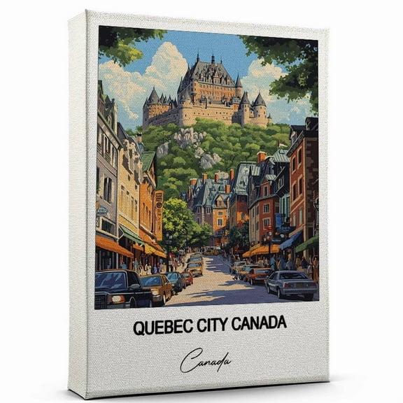 Quebec City Canada Canvas Wall Art Travel-Inspired Home Decor Featuring Canada Art Canvas Unique Gift for Travel Canvas Ready to Hang