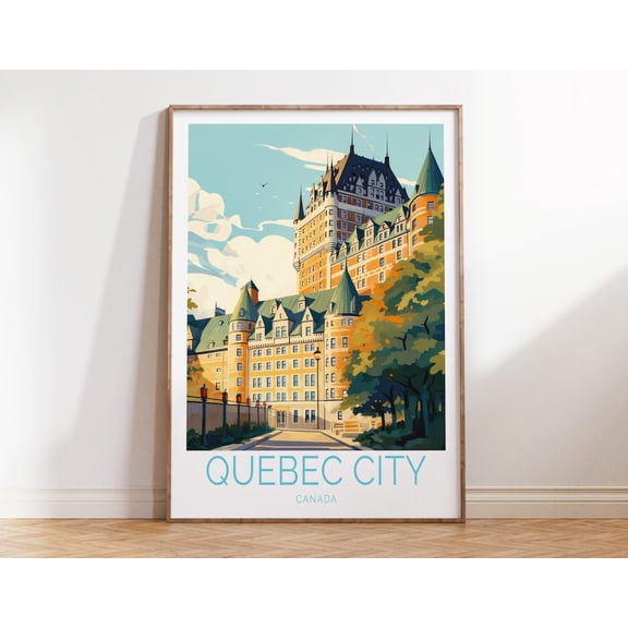 Quebec City Canada Historic Urban Cityscape Print, Unframed Paper Print Size 8x12