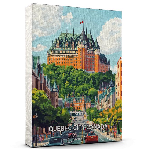 Quebec City Canada Travel Canvas Wall Art Canada Canvas Travel-Inspired Scene That Brings Peace, Color, and Culture Into Your Space