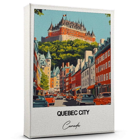 Quebec City Travel Wall Decor Scenic Travel Canvas Print of Canada Canvas Beautiful Gift for Home, Office, or Living Space
