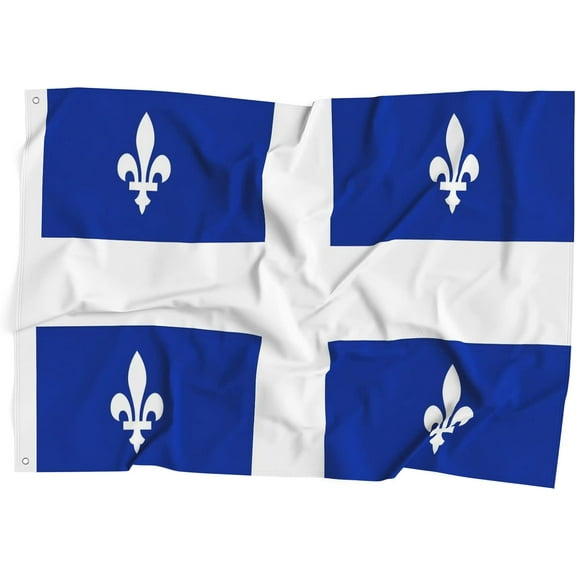 Quebec Flag Polyester Fiber 3x5 Feet Flag, Bright Colors And Anti-ultraviolet Fade Flag Indoor Outdoor Banner