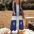 thumbnail image 1 of Quebec flag grunge style Drapeau Patriote du Québec HD HIGH QUALITY STORE Sleeveless Dress summer dresses women dresses, 1 of 6