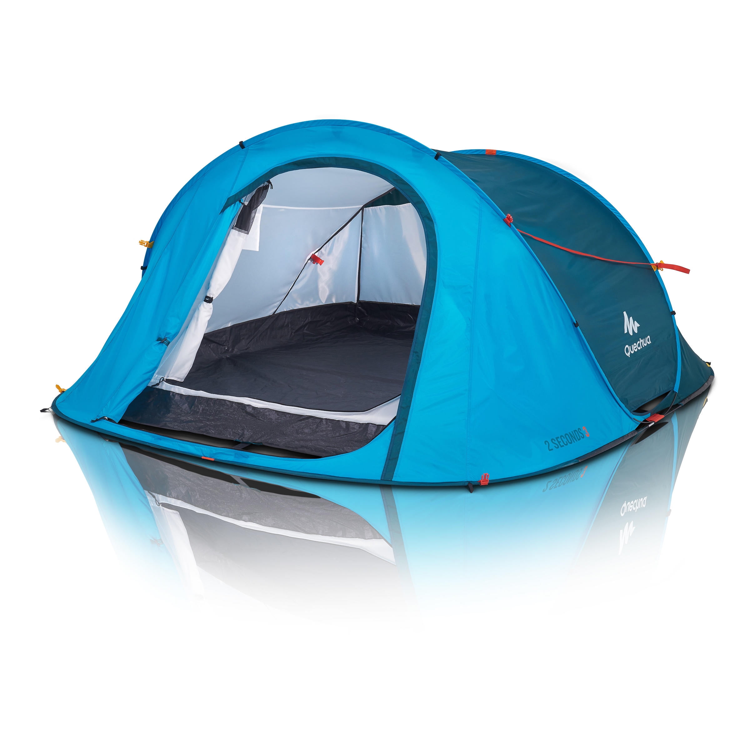 Quechua Lightweight 3 Person Pop Up Camping Tent Waterproof Double Wall Blue for Backpacking Hiking Walmart