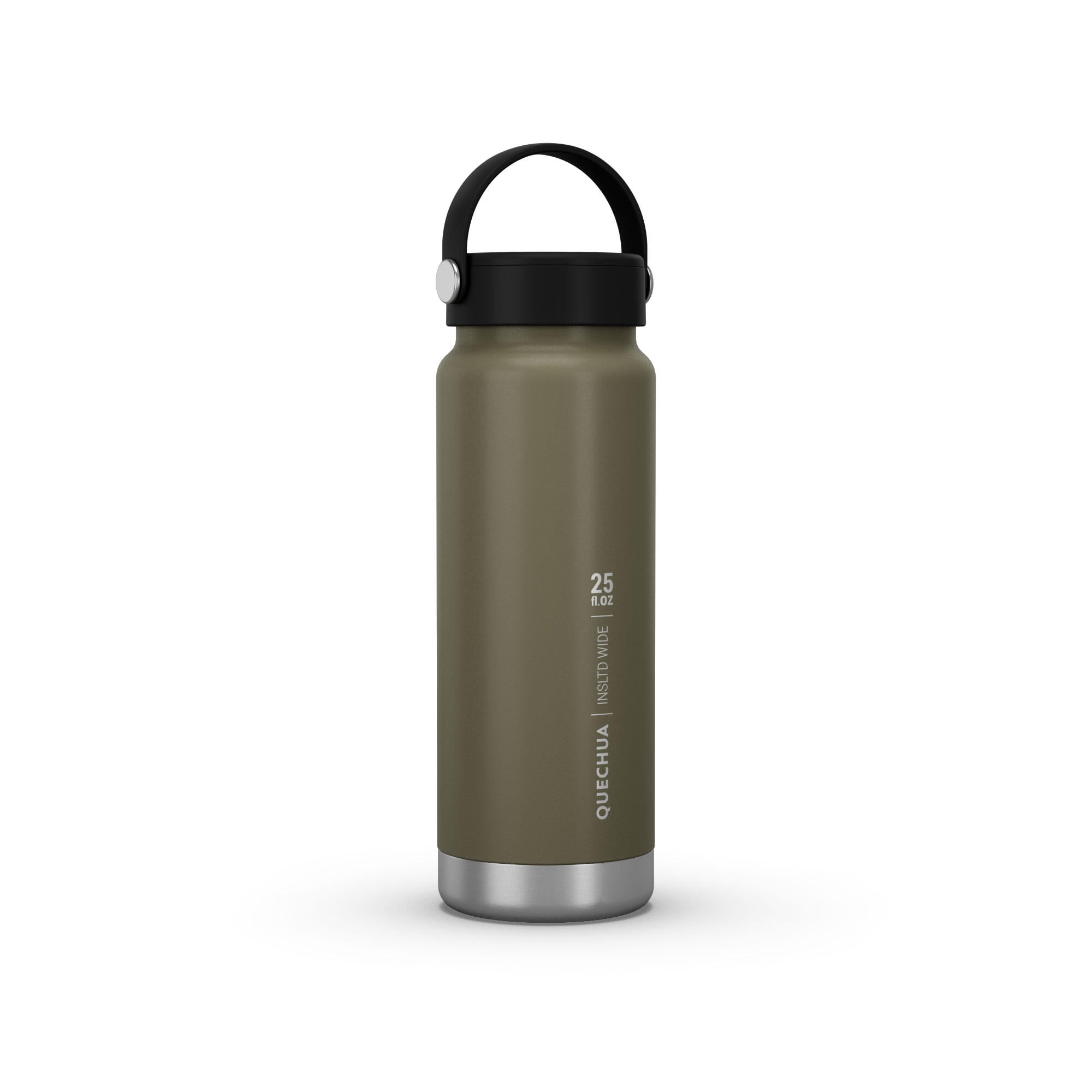 Walmart exclusive discounts  Quechua MH100, 25 oz, Stainless steel, Wide Opening Double Wall Insulated Bottle, Green