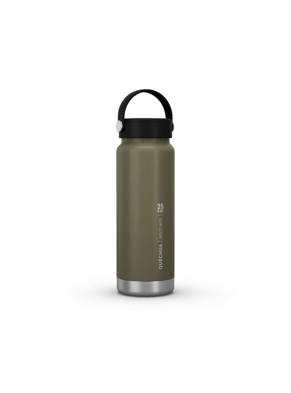 Quechua MH100, 25 oz, Stainless steel, Wide Opening Double Wall Insulated Bottle, Green