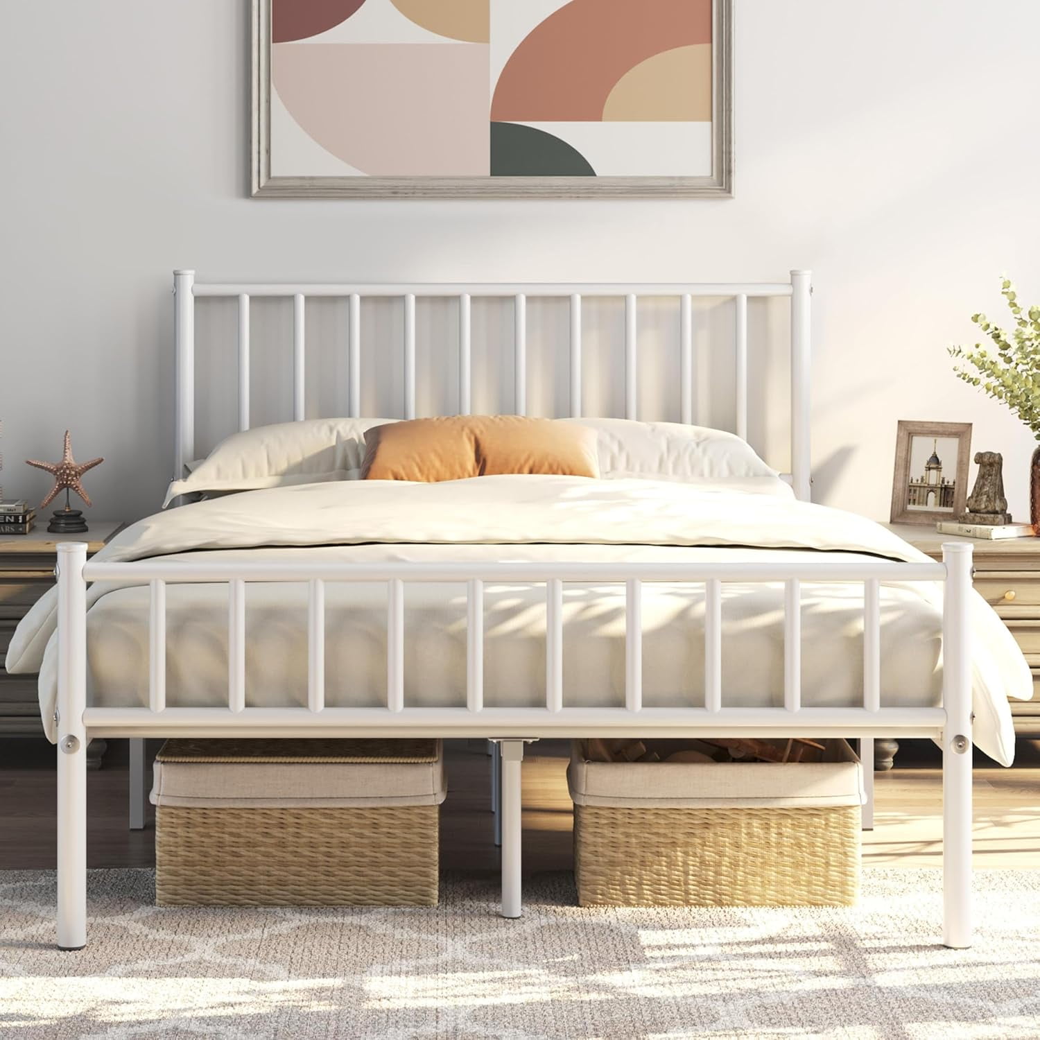 QueelQuest 14 Inch Full Size Bed Frame Metal Platform Bed With Spindle queelquest-14-inch-full-size-bed-frame-metal-platform-bed-with-spindle