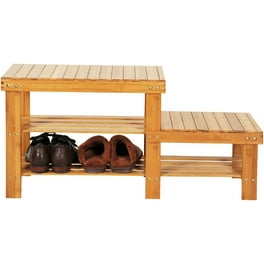 Winado Bamboo Shoe Bench Tier Storage Racks Organizer Entryway
