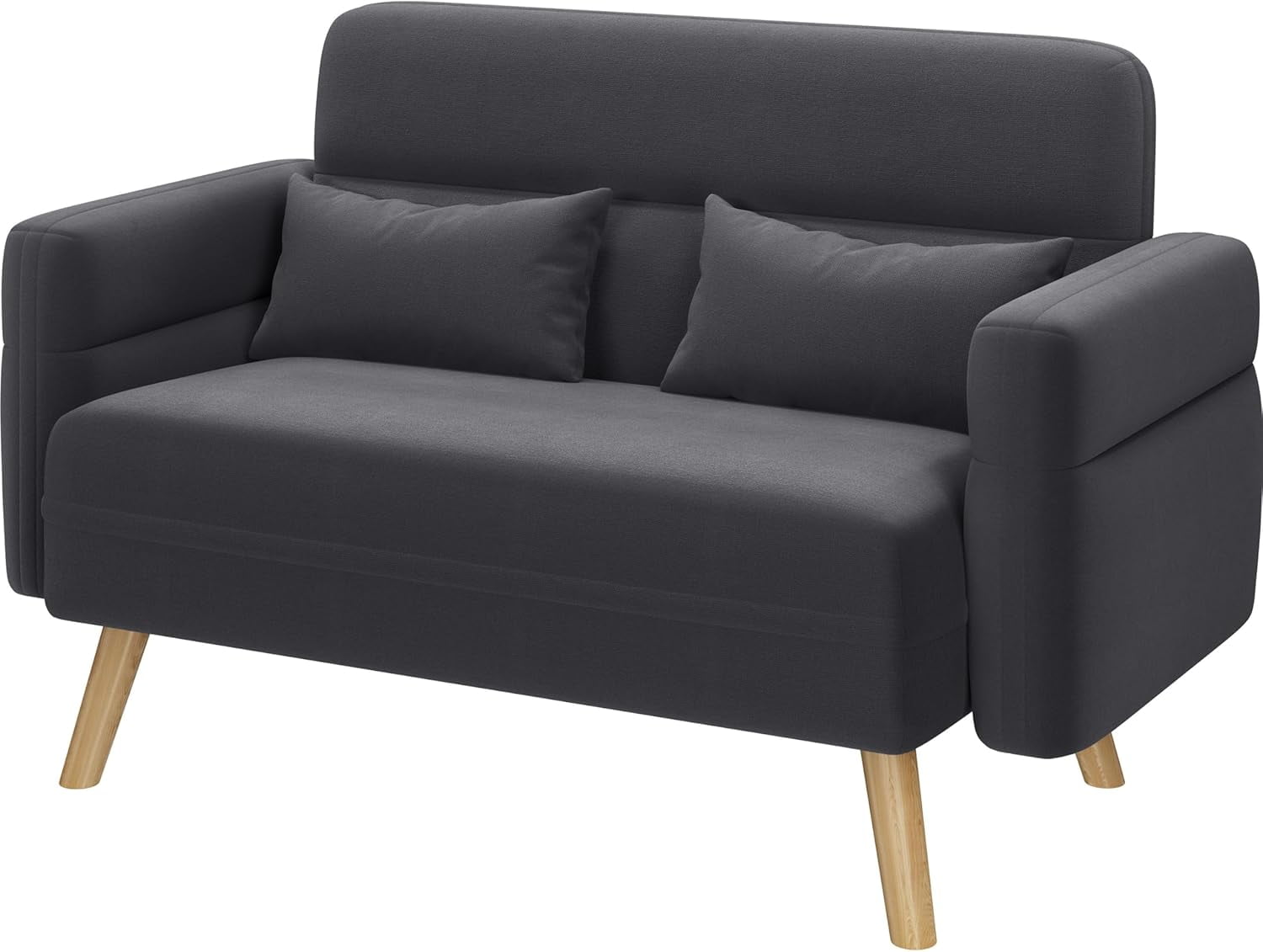 QueelQuest 46" Small Modern Fabric Sofa Loveseat Mid Century 2 Seater ...