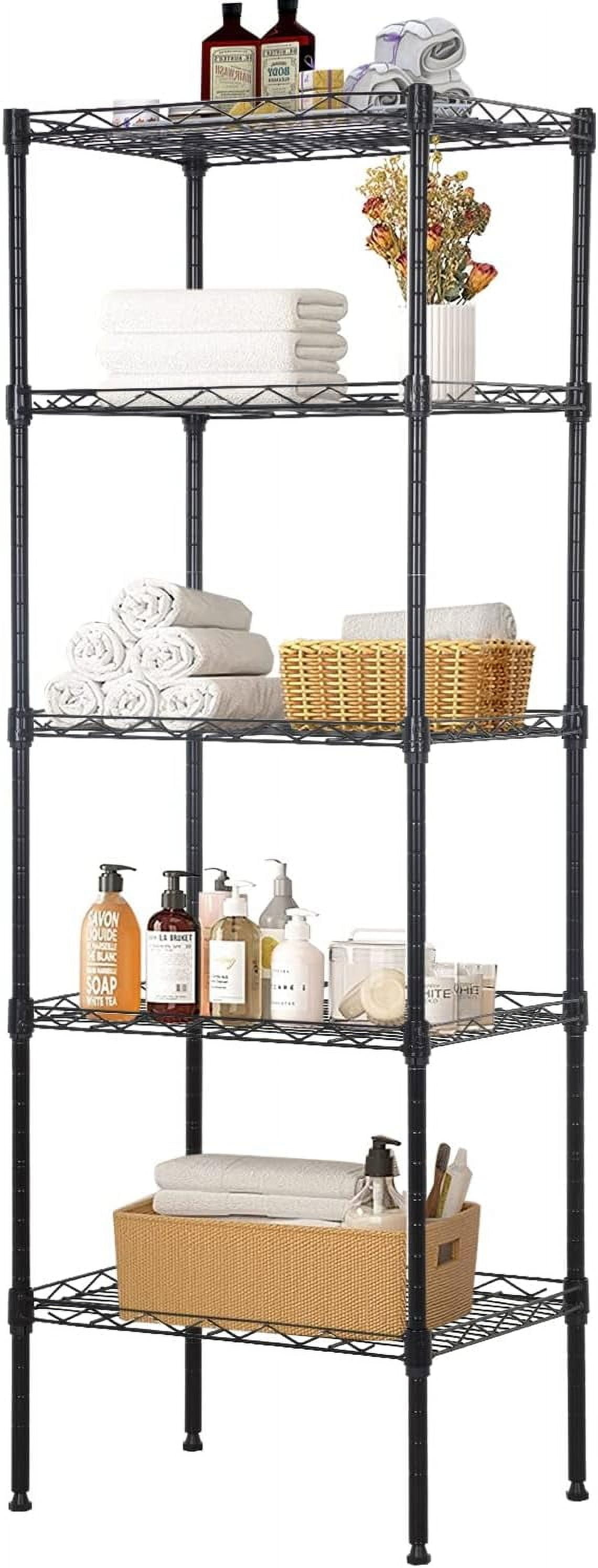 QueelQuest 5 Wire Shelving Unit Adjustable Storage Shelf Metal Storage ...