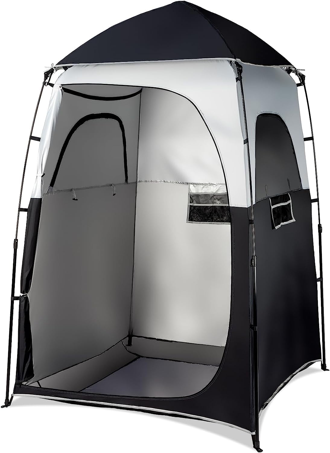 QueelQuest 6.8FT Shower Tent, Large Instant Pop Up Shelter with Mesh Floor & Carrying Bag, Privacy Changing Room Tent for Toilet, Camping, Dressing, Lightweight & Sturdy, Easy Set Up