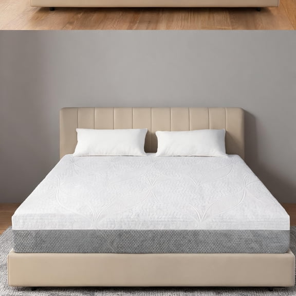 Queen 10-Inch Gel Memory Foam Mattress Cooling, Zoned Pressure Relief Antimicrobial, Soft White for Bedroom Sleeping