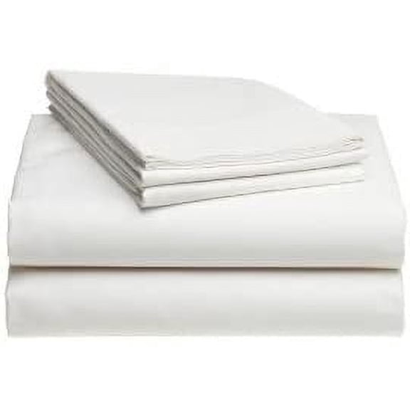 DESTINY CRESCENT BEDDING 4-Piece White 100% Microfiber Jersey Knit Sheet Sets, Queen - Extra-Soft, Wrinkle-Free, 15" Deep Pockets