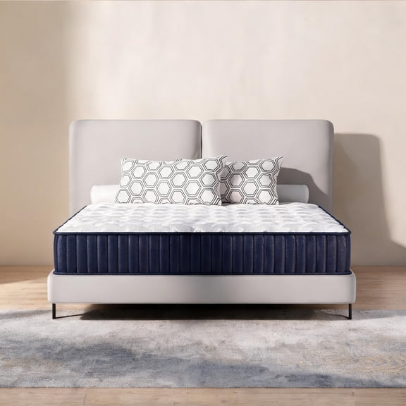 Queen 12-Inch Hybrid Mattress - Medium Firm, Pocket Springs Memory Foam, Soft White