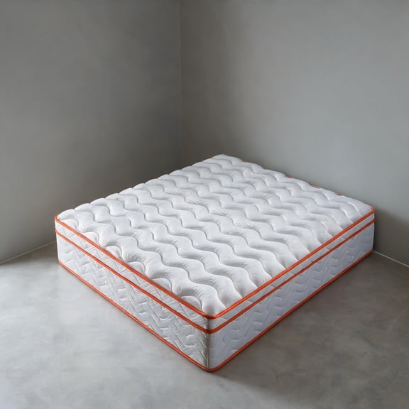 Queen 12-Inch Hybrid Mattress, Medium Firm, White-Toned, Memory Foam Pocket Springs
