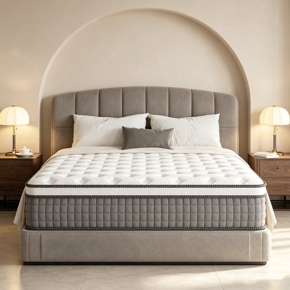 Fareforth 12-Inch Queen Hybrid Mattress in a Box, Cooling Gel Memory Foam and Pocket Coils, Pressure Relief, Motion Isolation, Edge Support, CertiPUR-US Certified Foam