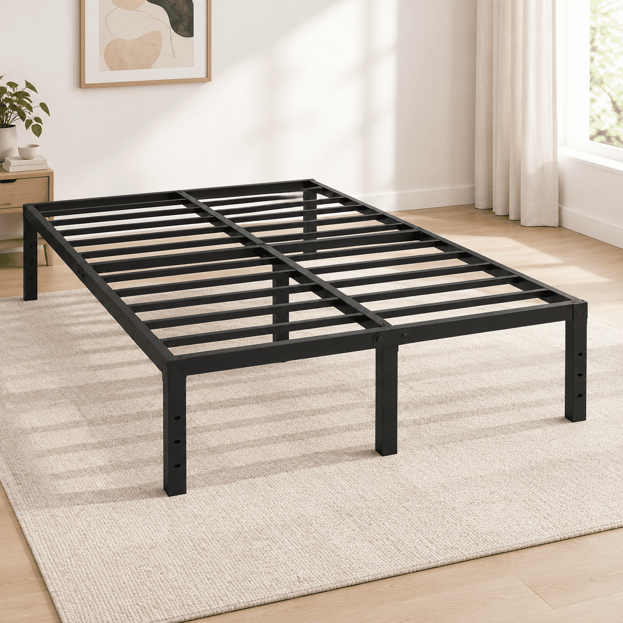 Queen 14 Inch Metal Platform Bed Frame, Heavy-duty, No Box Spring ...