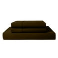 thumbnail image 1 of Queen 3-PC (1 Fitted + 2 Pillowcases) Pure Organic Bed Sheet Set 1000-Thread Count, 15" Deep Pockets - Chocolate, 1 of 6