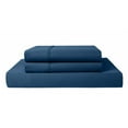 thumbnail image 1 of Queen 3-PC (1 Fitted + 2 Pillowcases) Pure Organic Bed Sheet Set 1000-Thread Count, 30" Deep Pockets - Mediterranean Blue, 1 of 6