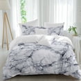 thumbnail image 1 of Queen 4 Piece Bedding Set Abstract Marble Stone Texture Soft Breathable Duvet Cover and Pillowcase, Natural Crack Gray Rock Duvet Cover Set Bed Sheets for Bedroom Dormitory Guest Room, 1 of 9