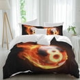 thumbnail image 1 of Queen 4 Piece Bedding Set Billiards Flame Black Eight Soft Breathable Duvet Cover and Pillowcase, Abstract Sport Ball Duvet Cover Set Bed Sheets for Bedroom Dormitory Guest Room, 1 of 9