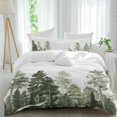 thumbnail image 1 of Queen 4 Piece Bedding Set Green Pine Trees Vintage Sketch Art Soft Breathable Duvet Cover and Pillowcase, Country Trees on White Duvet Cover Set Bed Sheets for Bedroom Dormitory Guest Room, 1 of 9
