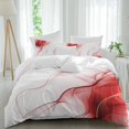 thumbnail image 1 of Queen 4 Piece Bedding Set Modern Abstract Red Marble Soft Breathable Duvet Cover and Pillowcase,Gold Water Ripple Duvet Cover Set Washable Bed Sheets for Bedroom Dormitory Guest Room, 1 of 9