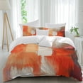 thumbnail image 1 of Queen 4 Piece Bedding Set Orange Gradient Watercolor Oil Painting Style Soft Breathable Duvet Cover and Pillowcase,Abstract Modern Art Duvet Cover Set Bed Sheets for Bedroom Dormitory Guest Room, 1 of 9