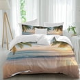 thumbnail image 1 of Queen 4 Piece Bedding Set Summer Palm Trees Ocean Waves Soft Breathable Duvet Cover and Pillowcase, Seaside Beach Sky Duvet Cover Set Bed Sheets for Bedroom Dormitory Guest Room, 1 of 9