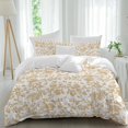 thumbnail image 1 of Queen 4 Piece Bedding Set Vintage Farmhouse Flowers Pattern Soft Breathable Duvet Cover and Pillowcase, Yellow Floral Art Duvet Cover Set Bed Sheets for Bedroom Dormitory Guest Room, 1 of 9