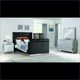 thumbnail image 1 of Queen 4-Piece Modern Bedroom Set with Fireplace Headboard & TV Stand | Black Wood | Novelty Beds, 1 of 13