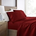 thumbnail image 1 of Wrinkle Resistant Super Soft Bed Sheets Set, Queen 4-Piece Solid in Burgundy Red by Comfort Canopy, 1 of 12