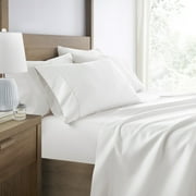 Wrinkle Resistant Super Soft Bed Sheets Set, Queen 4-Piece Solid in White by Comfort Canopy