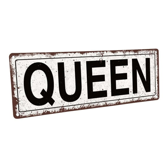 Queen 4"x12" Metal Sign, Wall Décor for Home and Office