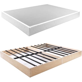 Queen 5 Inch Metal+Wood Box Spring, Mattress Foundation with Fabric Cover, Easy Assembly, Noise Free, Anti-Slip