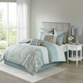 thumbnail image 1 of Queen 8 Piece Comforter Set,Seafoam Polyester Household Supplies Décor Bedding Bedding Sets, 1 of 13